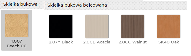 Kolory sklejki bukowej bejcowanej Nowy Styl do ławki ISO-2 WOOD